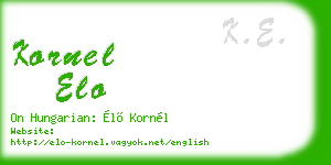 kornel elo business card